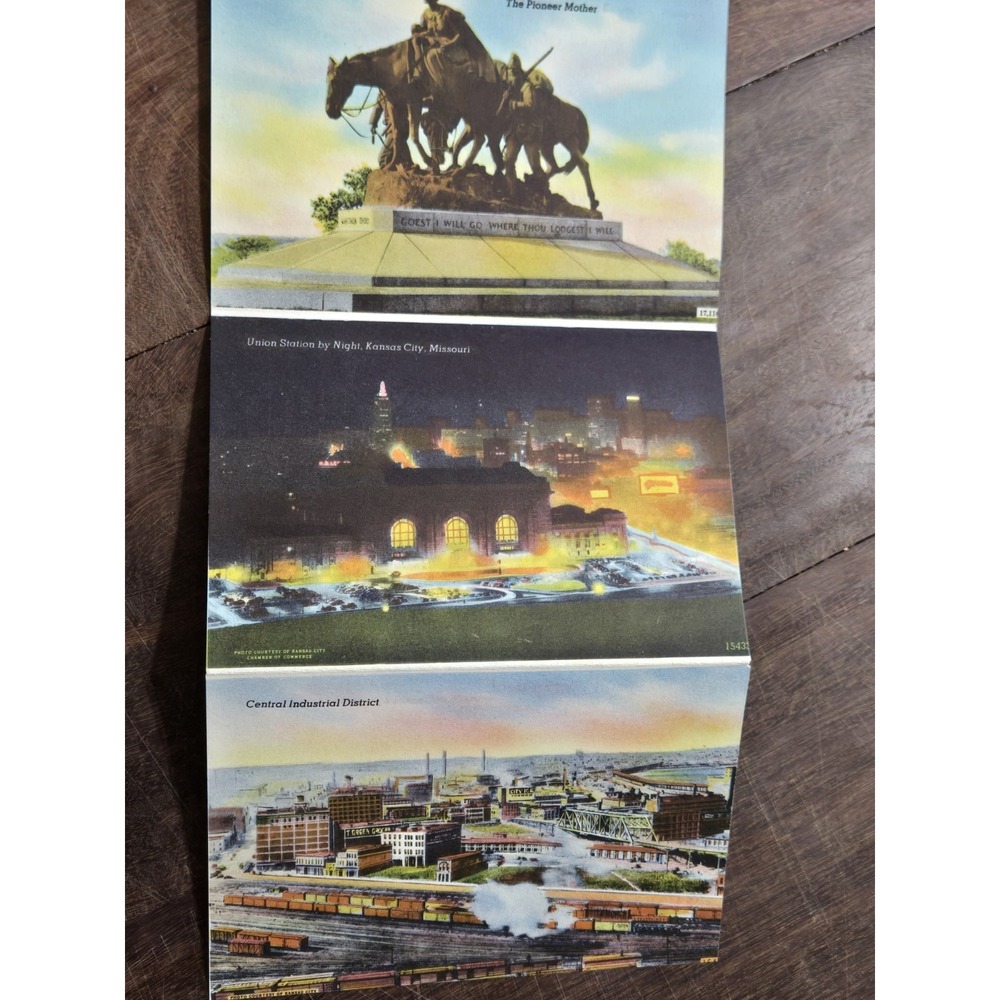 40s Vintage SOUVENIR FOLDER of GREATER KANSAS CITY Postcard Album, Attractions - Picture 6 of 14